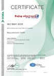 Zertifikat RZ 9001 2015 Bajog electronic GmbH englisch